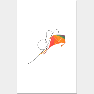 Colorful Kite Soaring into the Sky Gift Evergreen Posters and Art